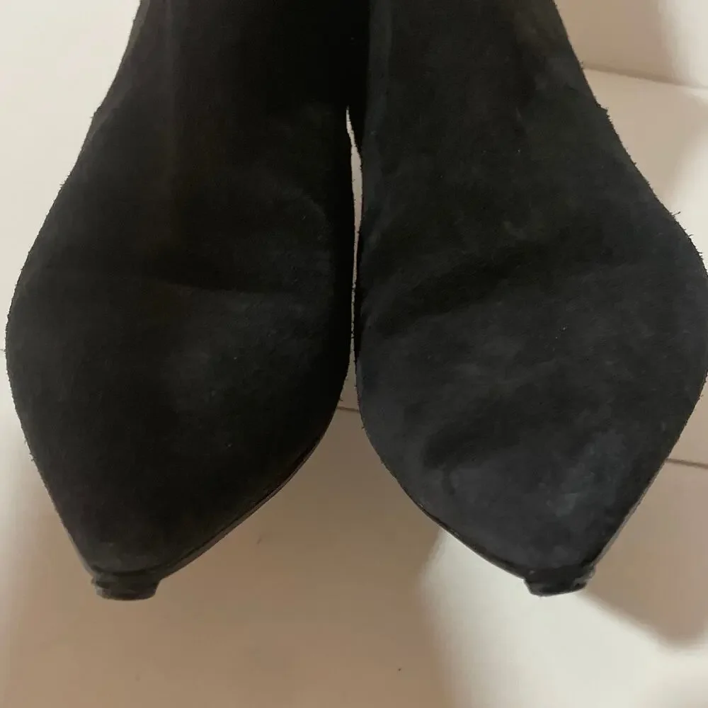 Isabel Marant Derst Black Suede Ankle Boots Booties Kitten Heel Leather sz 37 - Picture 10 of 15